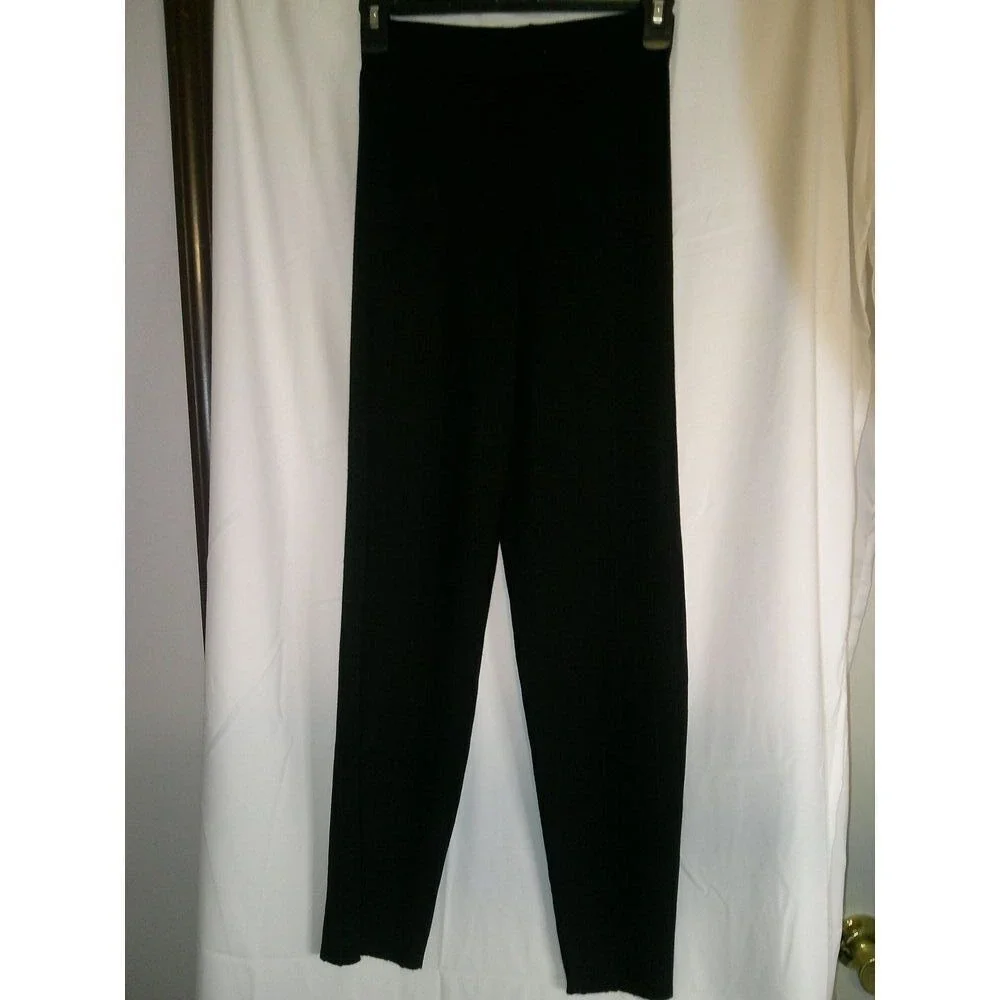 Silk and Salt Black Wide Leg‎ Ribbed Knit Pants Women's Medium